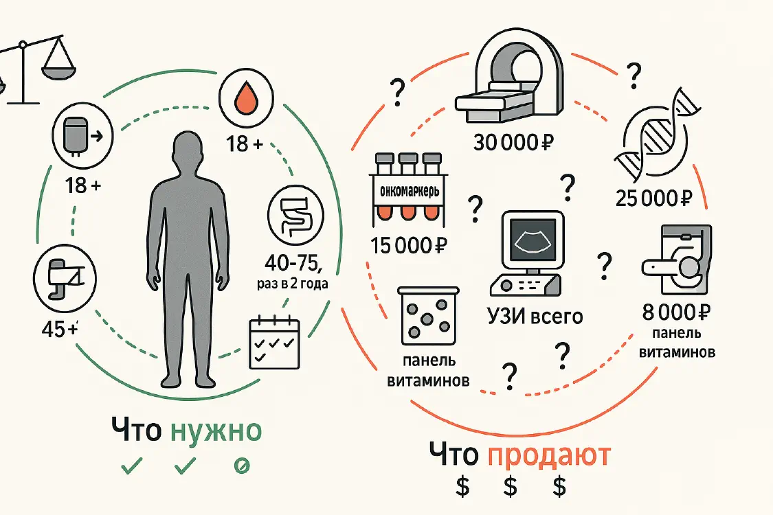 Скрининги и чекапы: что реально нужно, а что — маркетинг клиник