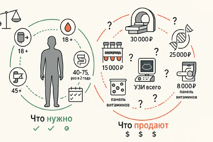 Скрининги и чекапы: что реально нужно, а что — маркетинг клиник