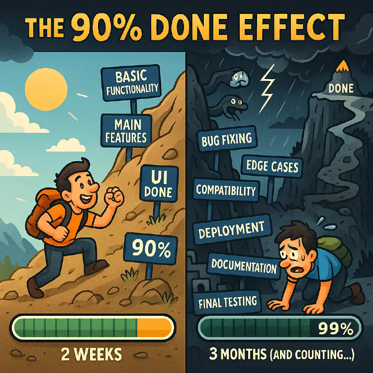 Эффект «почти готово»: почему последние 10% занимают 90% времени