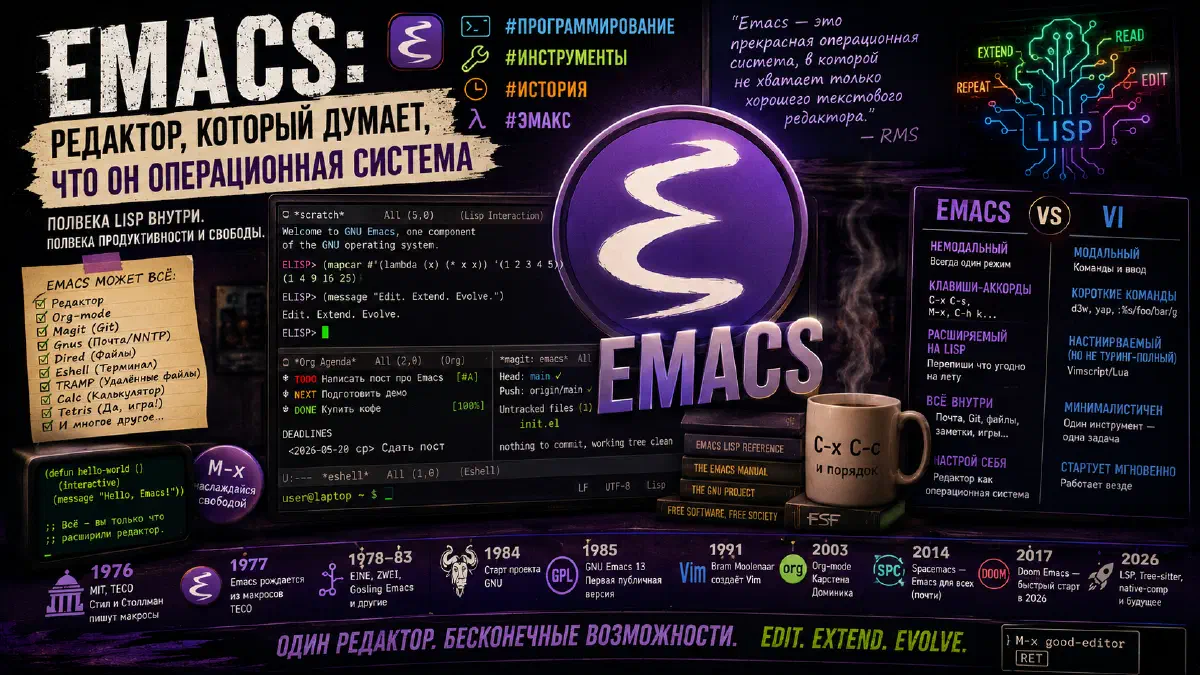 Emacs: редактор, который думает, что он операционная система
