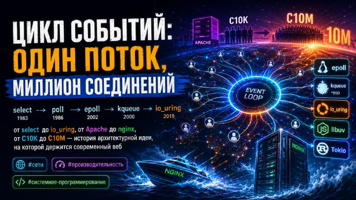 Цикл событий: один поток, миллион соединений