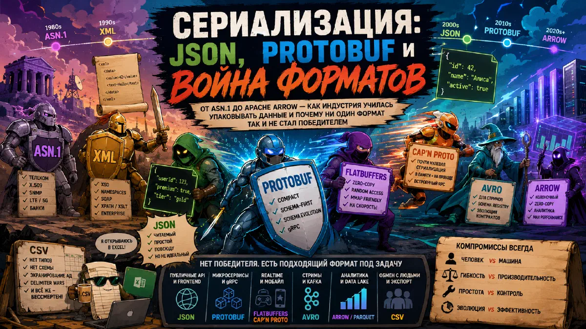Сериализация: JSON, Protobuf и война форматов
