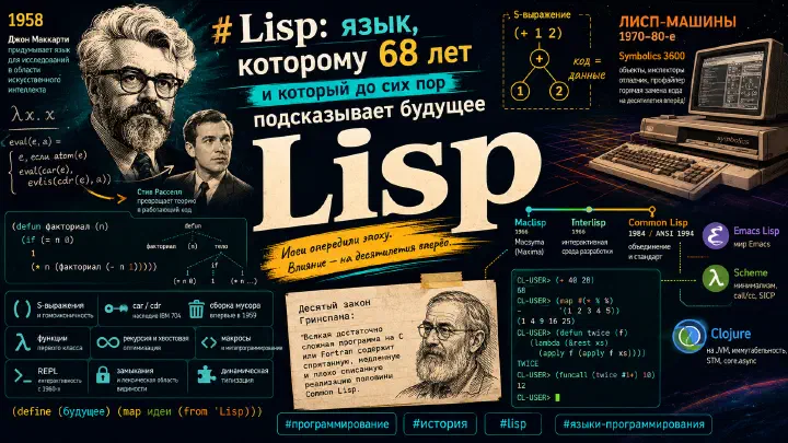 Lisp: язык, которому 68 лет и который до сих пор подсказывает будущее