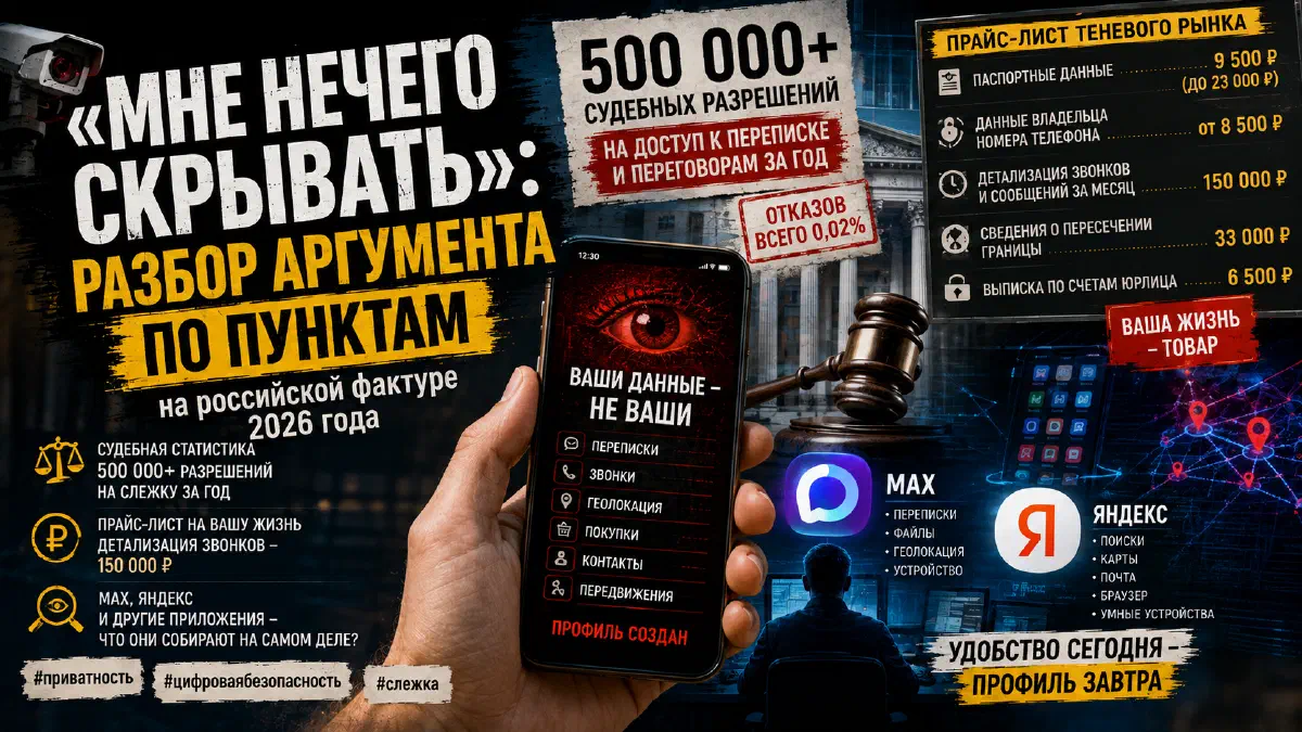«Мне нечего скрывать»: разбор аргумента по пунктам