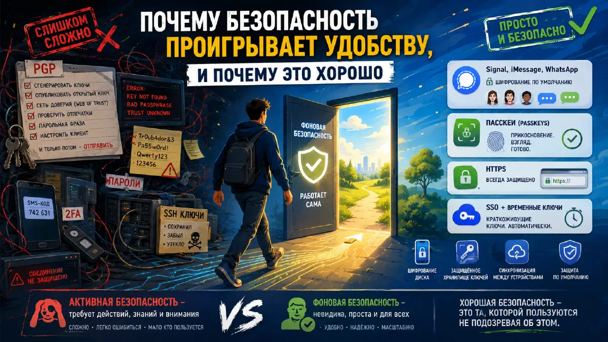 Почему безопасность проигрывает удобству, и это хорошо