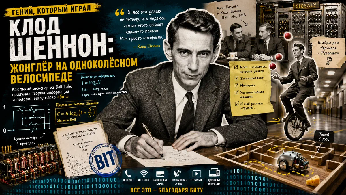 Клод Шеннон: жонглёр на моноцикле