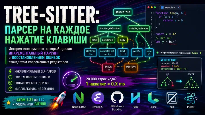 Tree-sitter: парсер на каждое нажатие клавиши