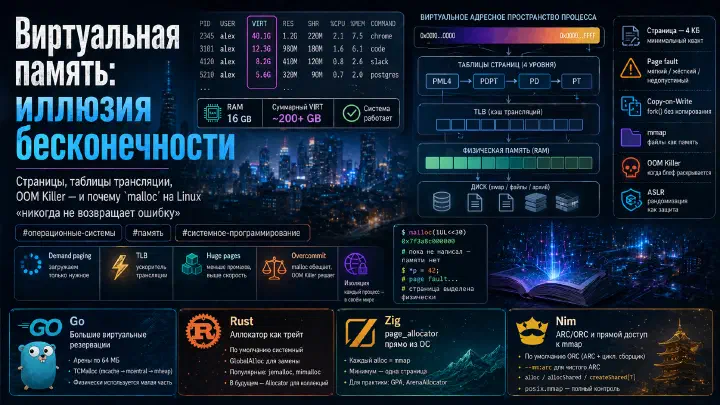 Виртуальная память: иллюзия бесконечности