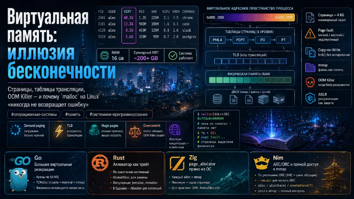 Виртуальная память: иллюзия бесконечности